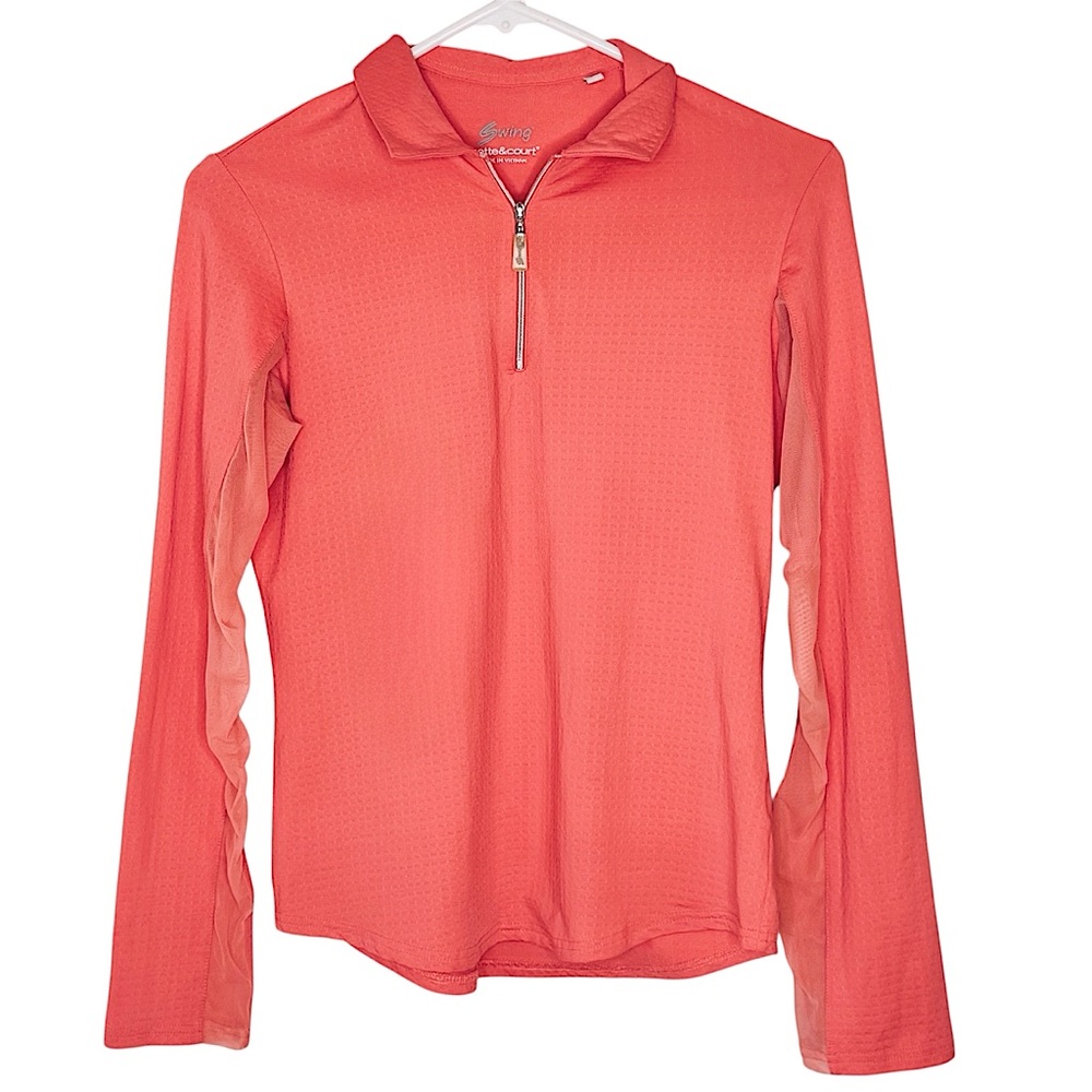 Bette & Court Swing Long Sleeve Mesh Panel UV Protection Polo Shirt